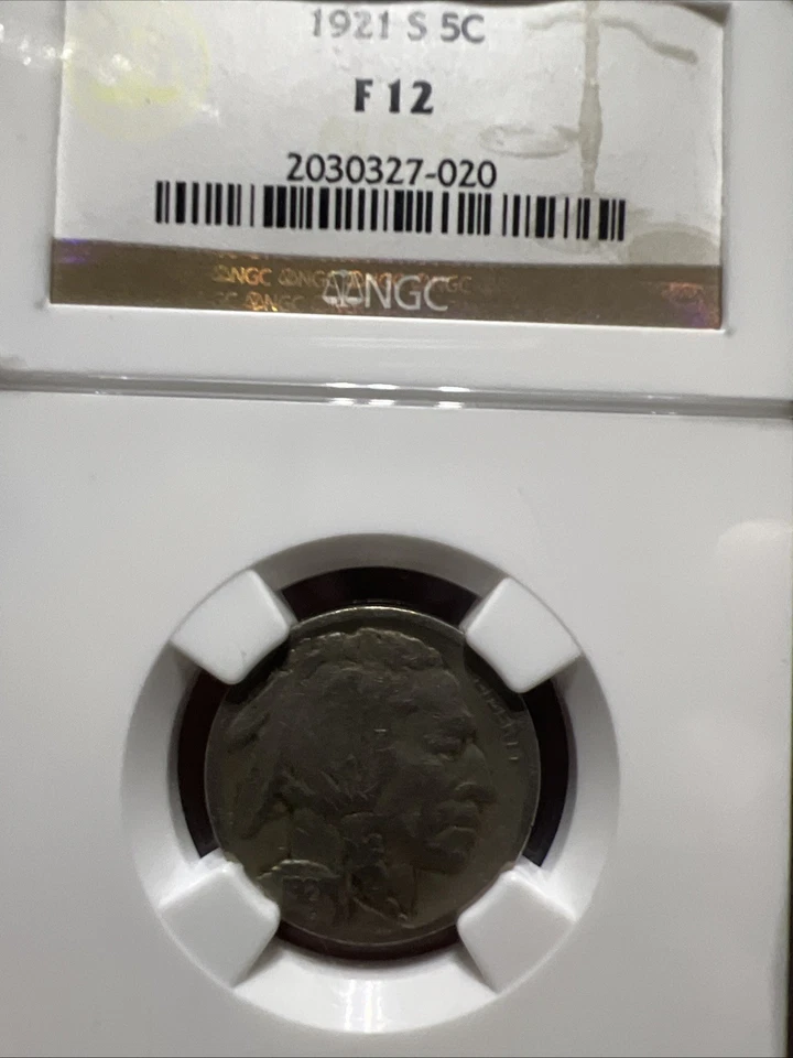1921 S NGC F12 Buffalo Nickel 5¢ - Image 2 of 4