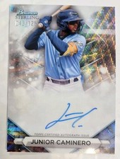 2023 Bowman Sterling Prospects Junior Caminero On Card Auto /125 Wave Refractor