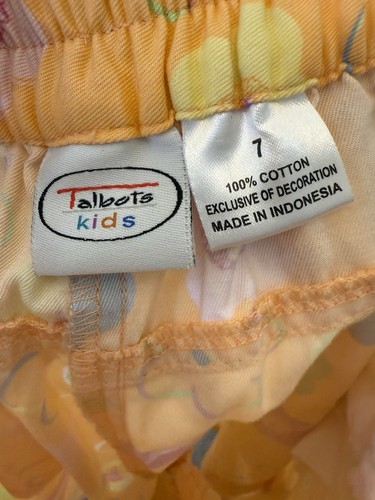 Vintage Talbots Pants Kids 7 Orange Flowers Wide Leg 90s Y2k Colorful Groovy VTG - Picture 3 of 5