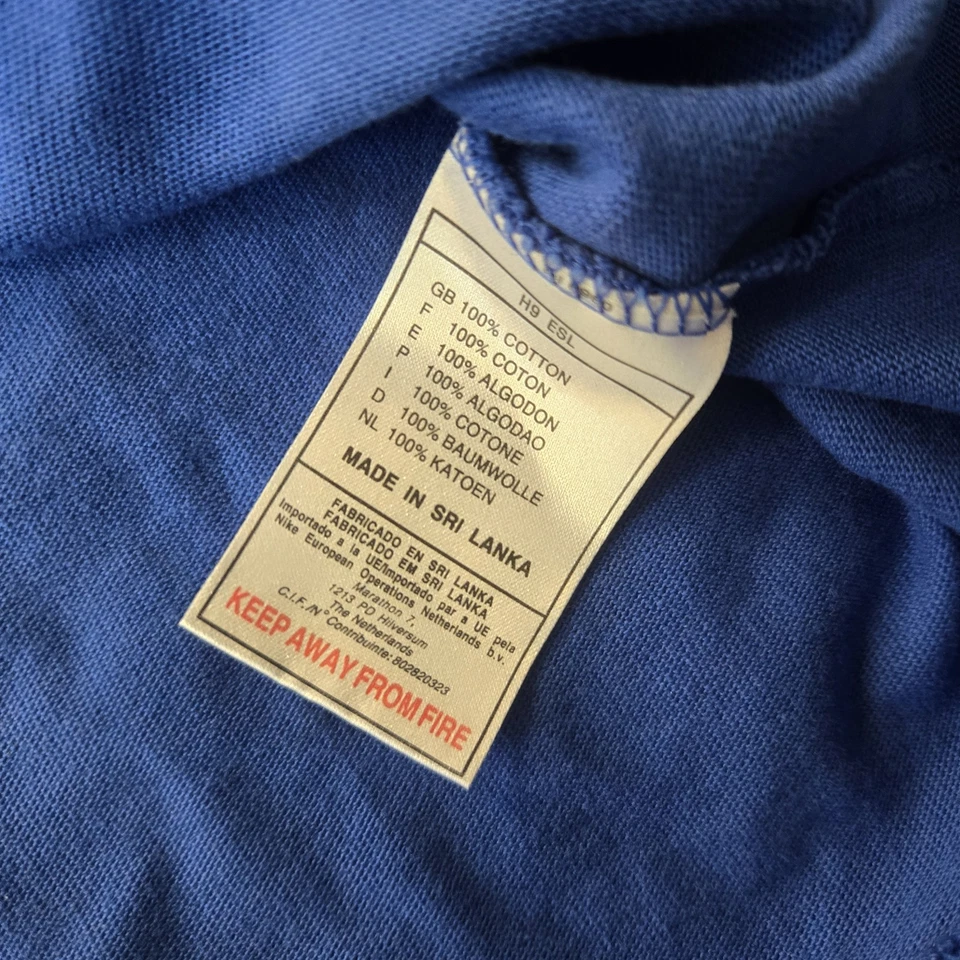 Винтажная 1999 Nike Франция FFR регби поло длинным рукавом рубашка Sz M Streetwear - Изображение 4 из 4