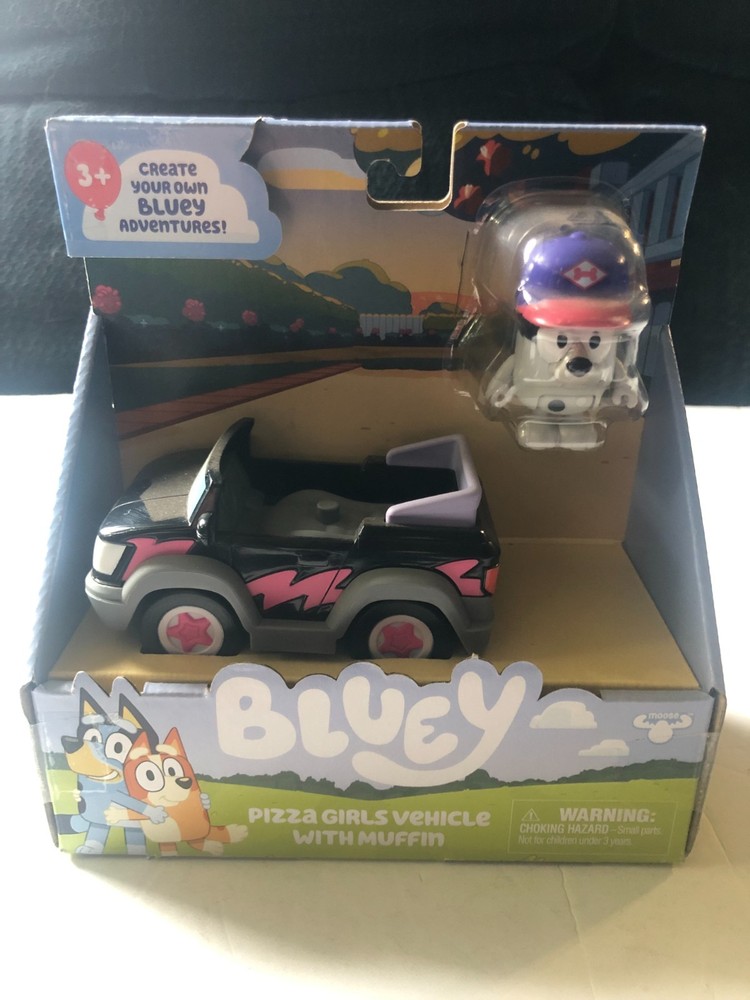 Bluey Pizza Girls Vehicle with Muffin Toy Vehicle Pizza Girl Vehicle NEW NIB