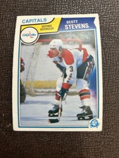 1983-84-O-Pee-Chee-Scott Stevens-Rookie Card-#376 -Washington. rookie card picture