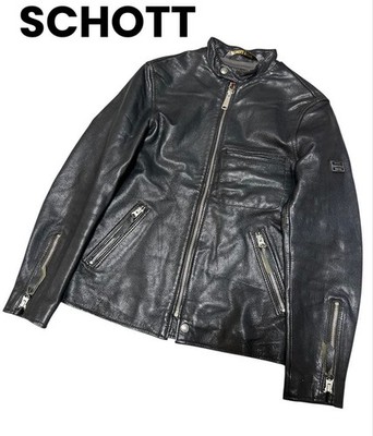 Schott Goat Leather Single Rider Jacket Black S Vintage TALON zip