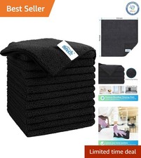 Highly Absorbent Microfiber Towels - 12 Pack, 11.5" x 11.5" - Reusable Durable