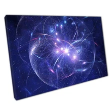 Outer Space Digital Illustration Canvas Wall Art Print for Home Office Décor -