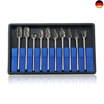 Saipor 10 Stk Hartmetall Frässtifte Set 3mm Schaft Carving Fräser Set Rotary B