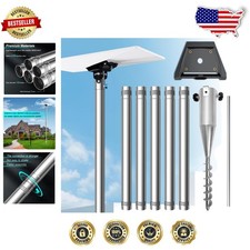 Starlink Gen 3 Mount: 9ft Stainless Steel Pole, Spiral Anchor, Secure Dish Lock