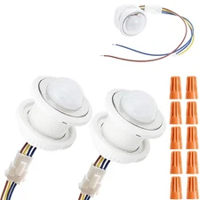 2 pcs PIR Motion Sensor Light Switch Adjustable 110-240V Human Body Activated...