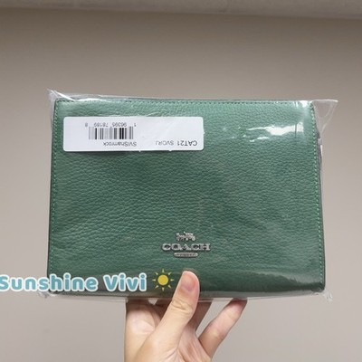 NWT Coach Slim Crossbody Bag Leather CAT21 Silver/Shamrock | eBay