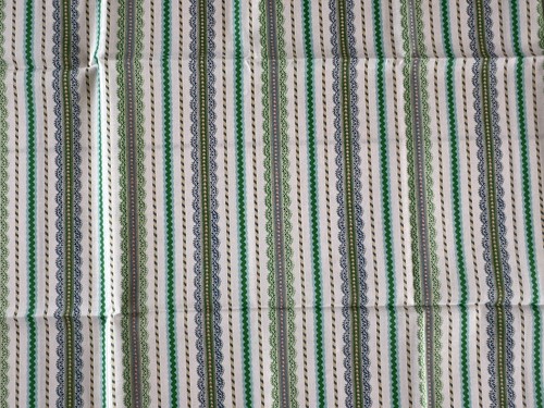 Green Stripes White Quilting Cotton Fabric 44” X 36.5” - Picture 1 of 6