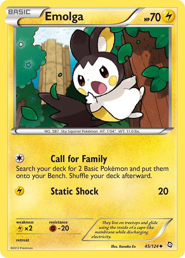 Emolga (45/124) Uncommon NM DRX Dragons Exalted Pokemon TCG