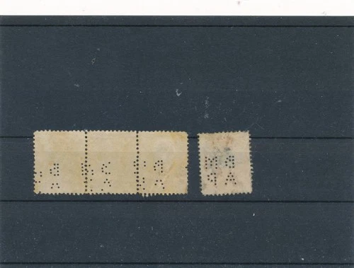 PERU -PERFINS - Old stamps  -  3-strip and stamp