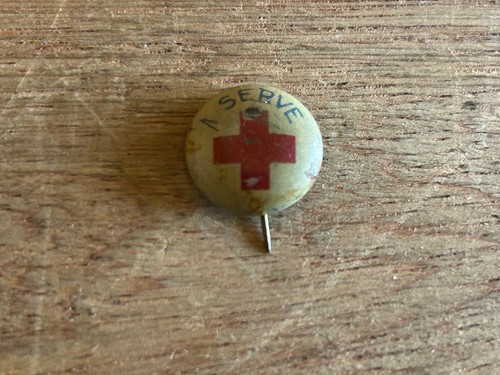 Vtg Pinback Badge Button Pin Fold Over Tab Lot Red Cross Patriotic Junk Drawer - Picture 12 of 24