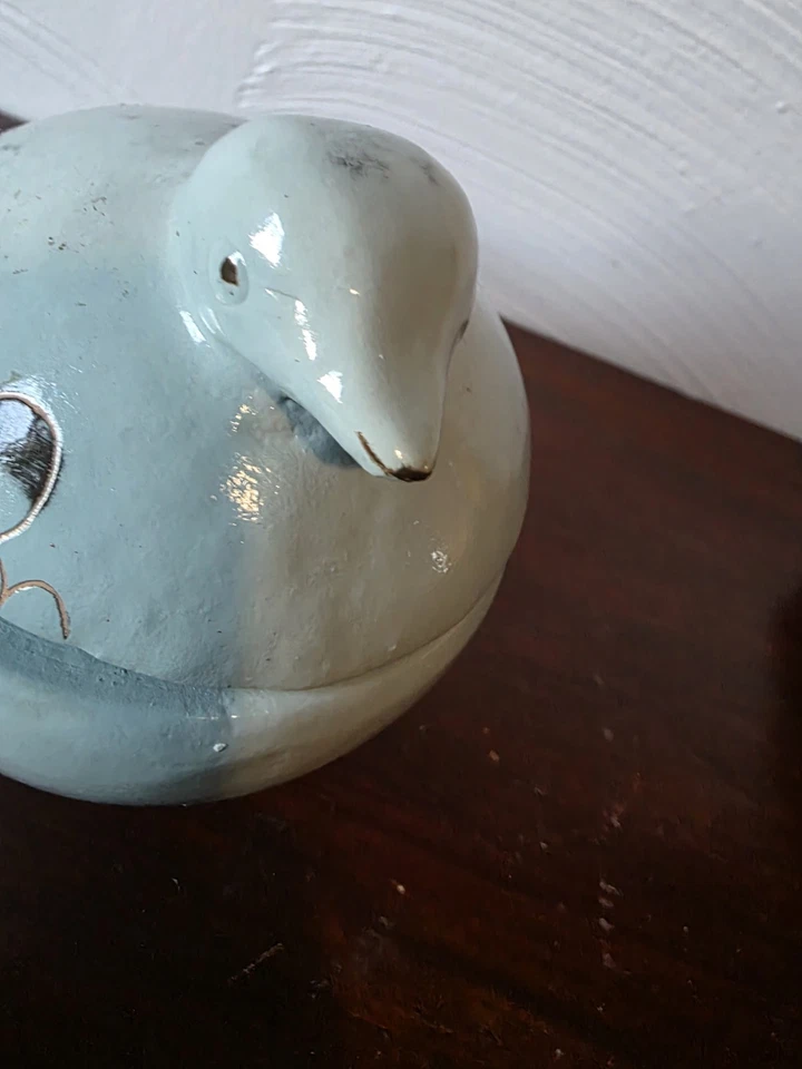 Decoración de vela de cerámica vintage con forma de paloma. Hecho en México  Foto 4 de 4