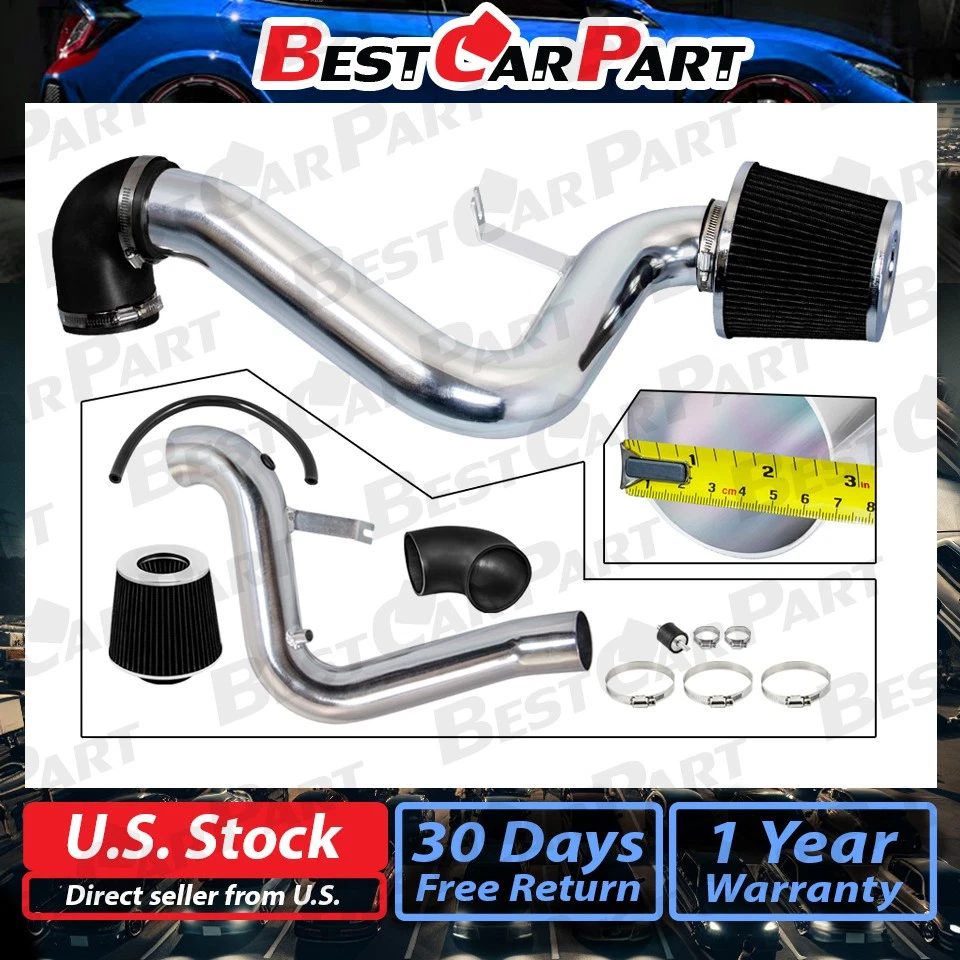 BCP BLACK 96-98 Pontiac Grand AM 2.4L L4 Cold Air Intake Induction Kit + Filter - Image 2 of 4