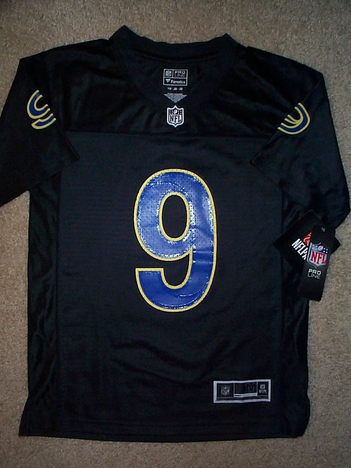 *IRREGULAR* LA Rams MATTHEW STAFFORD NFL JERSEY JÓVENES NIÑOS NIÑOS (m-mediano 10-12) Foto 2 de 3