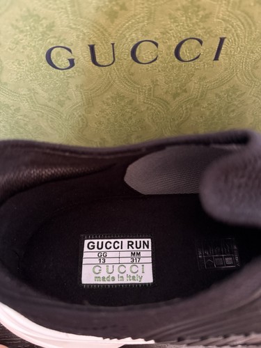 MEN'S GUCCI GG RUN SNEAKER BLACK SIZE 14 US/13 G GUARANTEED 100% AUTHENTIC GUCCI - Picture 7 of 9