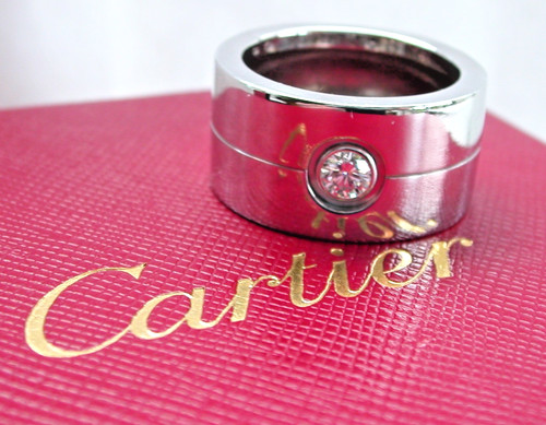 Cartier Ring. 18ct Gold Cartier men's diamond band ring. Cartier Harrods. Box