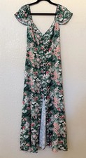 New Reformation Baxley Floral Print Midi Dress in Green multi Size 8 $240