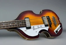 Paul McCartney Autographed Left Handed Hofner Bass Guitar PSA/DNA COA Beatles