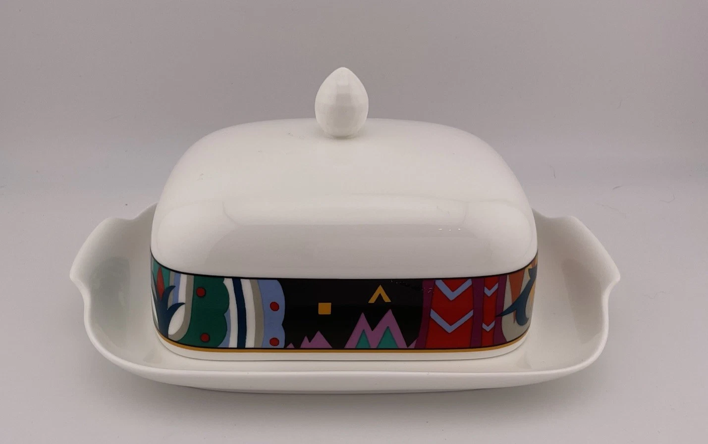 HEINRICH Villeroy Boch THUNDERBIRD Butter Dish Germany Bone China DISCONTINUE A5
