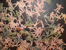 vintage army men mix lot brown green many pieces