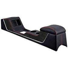 TMI Center Console With Chrome Trim Full Length Sport R Black With Red Stitch...