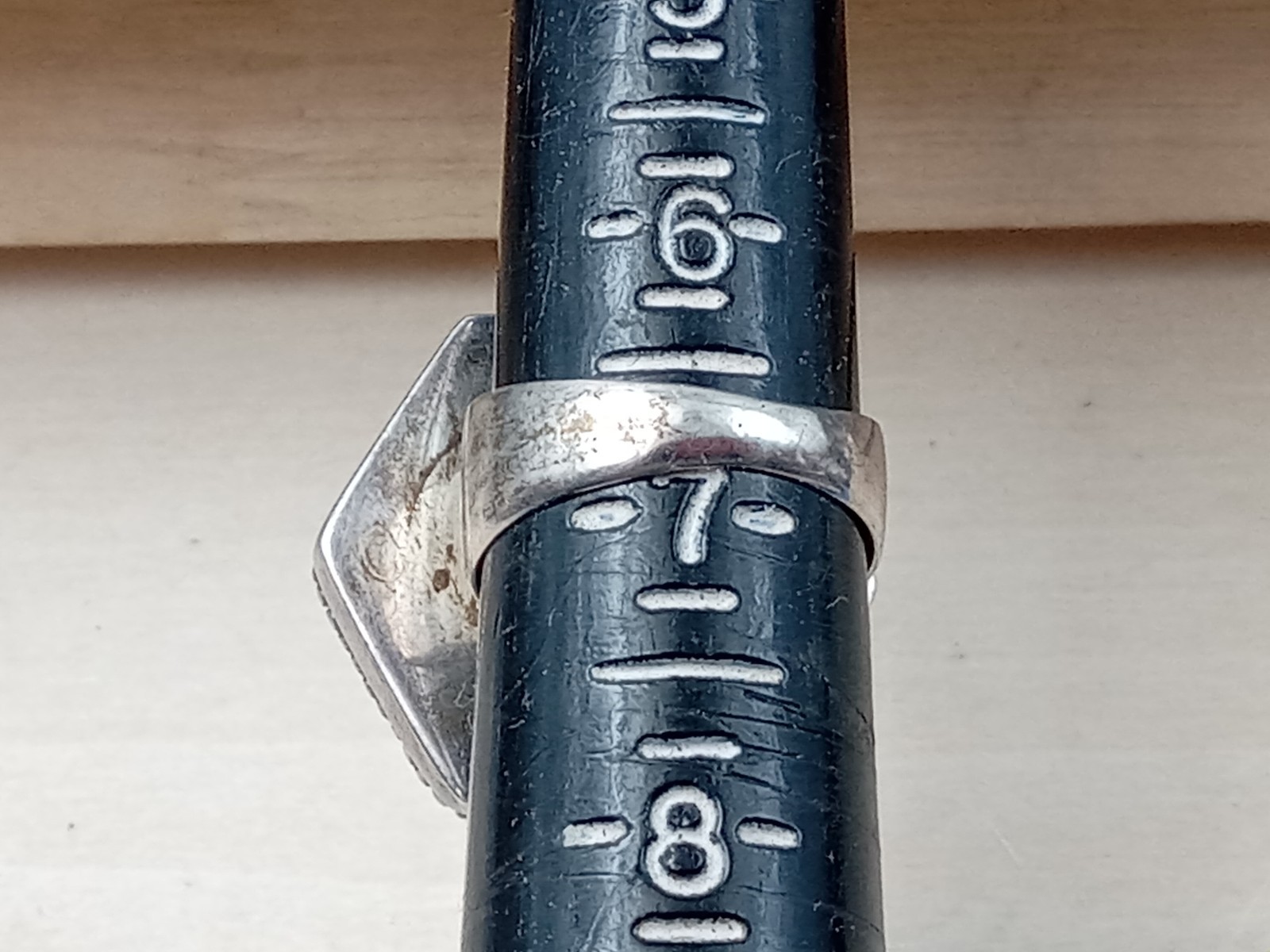 Bold Sterling Silver Hexagonal Shape Cabochon Amb… - image 11