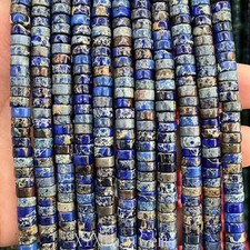 3x6mm Deep Blue Natural Sediment Jasper Heishi Spacer Beads for Jewelry Making
