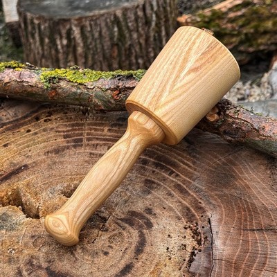 Wooden Mallet 8.27in Ash Wood Hammer for Chisels Carving Woodworking 2.95in Head