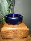 Gorgeous Iridescent  Blue Cobalt Glass Ashtray/Trinket Dish Very Thick — photo 5