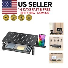 Adjustable Monitor Stand Riser with Drawer Desk Shelf Laptop Holder