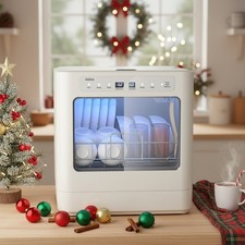 Table top Dishwasher Small Portable Fully Automatic 5Programs Touch Control Home
