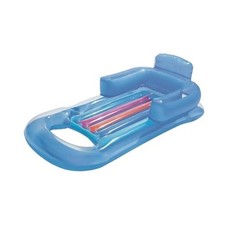 Premium Recliner Pool Lounger Float,Tanning Pool Float with Backrest and blue