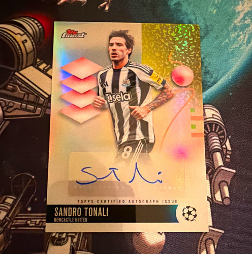 Topps Finest UEFA Club Competitions 2025-26 Sandro Tonali Newcastle BA-ST Auto