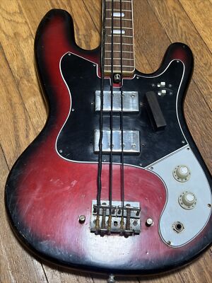 Vintage 1968 Teisco Crimson Burst Bass Guitar | eBay