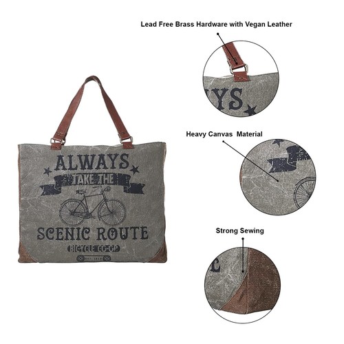 Extra Large Canvas Handbag for Women Zipper Extra Spacious Tote Weekender Bag B1 - Picture 10 of 12