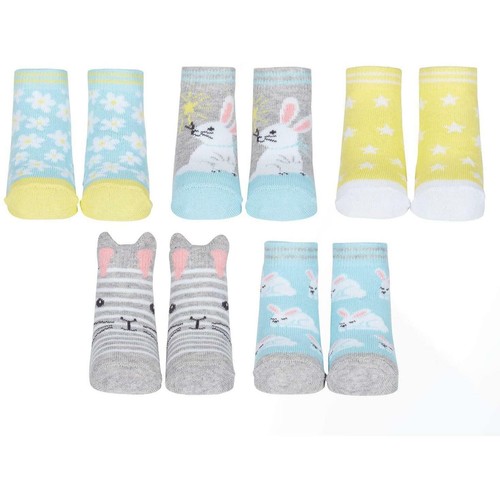 Cucamelon Baby Hoppy Days Bright Colour 5 Pairs of Socks Newborn Gift Boxed - Picture 2 of 2