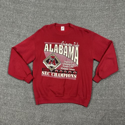 Vintage Jerzees 1992 Alabama Crimson Tide SEC Champion Sweatshirt XL USA Made
