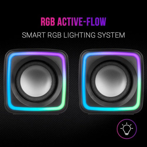 Mars Gaming MSCUBE Black, Compact RGB Gaming Speakers, 8W DSP Sound Processor, V - Afbeelding 2 van 4
