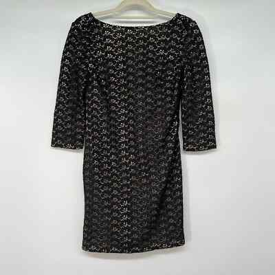 NWT Diane Von Furstenberg Sarita Acorn Lace Mini Dress Women's Sz 6 Black  V-Back | eBay