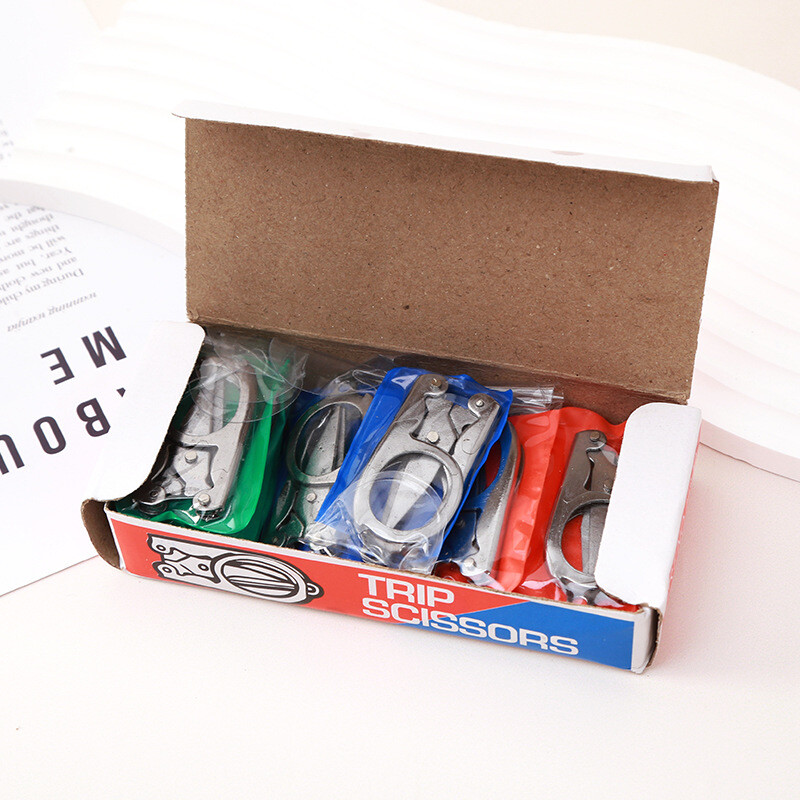 Mini FOLDING SCISSORS Stainless-Steel Portable Fits In Pocket Or Purse For Crafting Office School Camping Travel - Foto 5