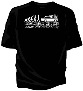 Evolution Of Man And Machine Car Humour T Shirt Triumph Vitesse Herald Ebay