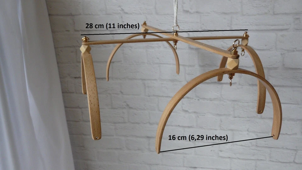 Деревянный мобильный телефон Arcs, подвесной мобильный, рамочный мобильный, декор детской комнаты, мобильное основание для кроватки - Изображение 3 из 4