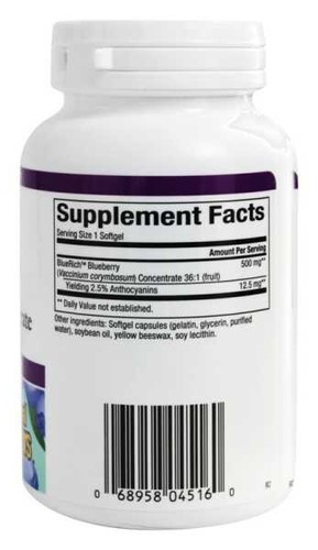 Natural Factors, BlueRich, Super Strength, Blaubeerkonzentrat, 500, 90 Softgels - Bild 2 von 3