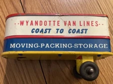 Vintage Toy Tin Wyandotte Van Lines Coast To Coast Trailer
