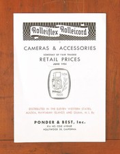ROLLEI PRICE LIST, JUNE 1954/107076