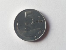 Repubblica Italiana 5 Lire Delfino 1980