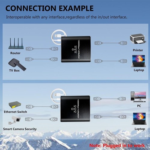 RJ45 Gigabit Ethernet Sdoppiatore Adattatore da 1 a 3 Uscite 1000Mbps Internet Alta Velocità - Foto 5 di 9