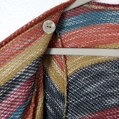 Scully Cardigan Waterfall Sweater Womens Large Multicolor Striped Crossover - Picture 14 of 18